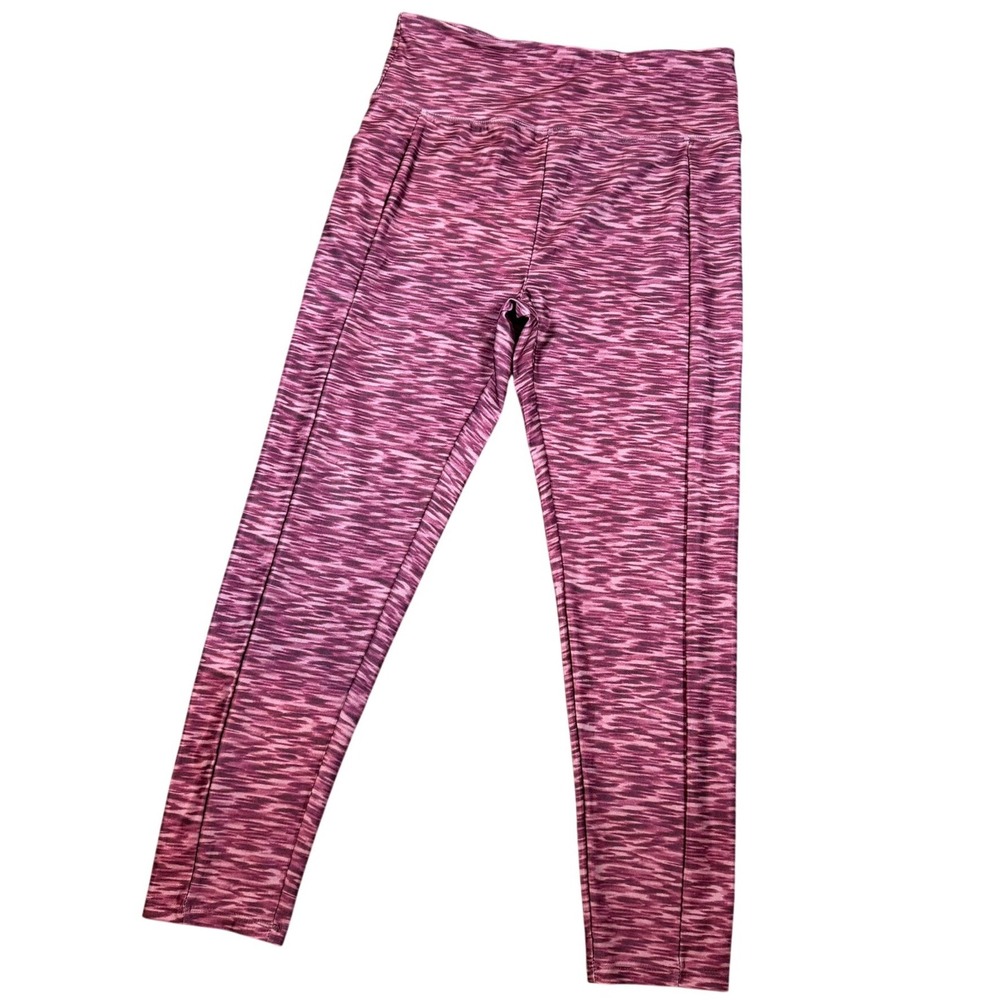 Zone Pro High Rise Leggings Womens L Purple Space Dye Side Pockets Yoga Gym
